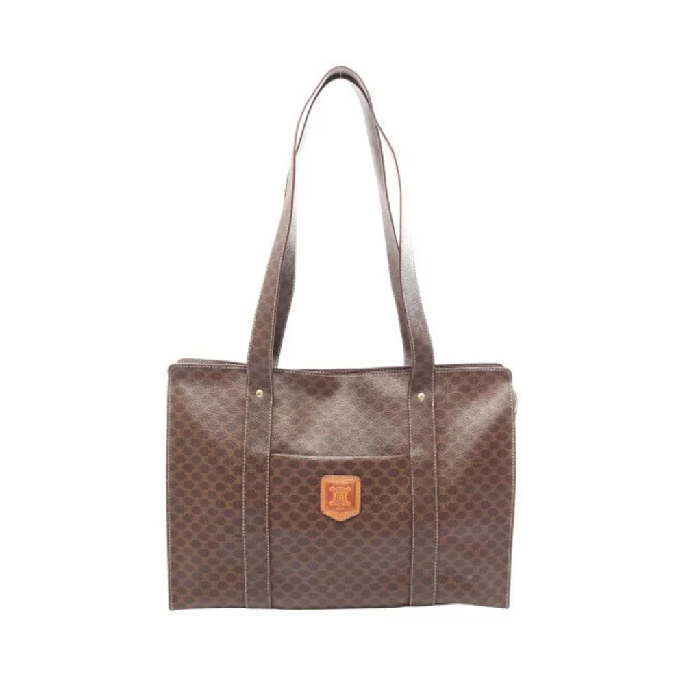 Celine Macadam Tote Bag Canvas Brown